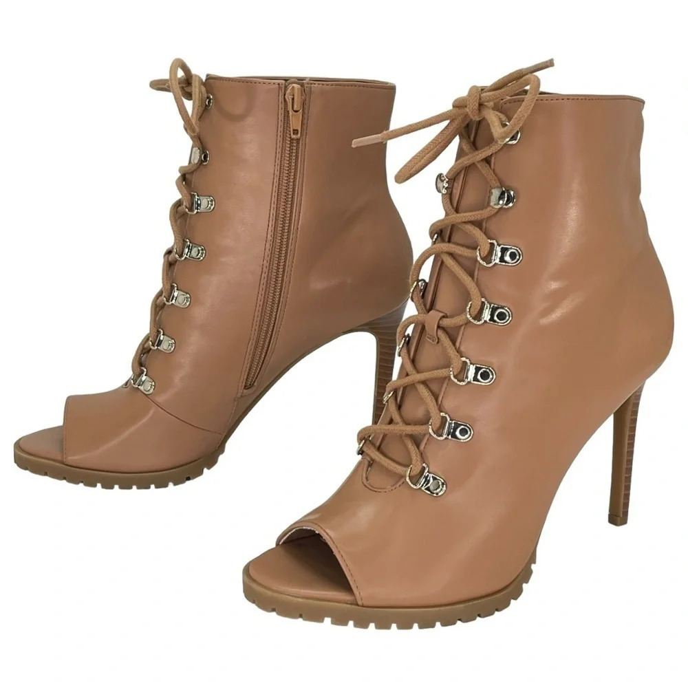 International Concepts Florita Lace Up Stiletto Heel Booties Size 8.5M - Picture 11 of 13